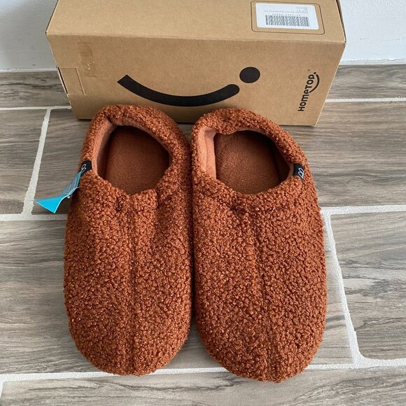 Home Top Fuzzy Curly Memory Foam Loafer Slippers SZ 9-10 - Picture 2 of 9